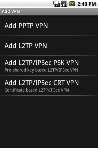 connect to Android VPN server