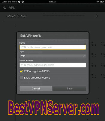Step VPN for kindle 